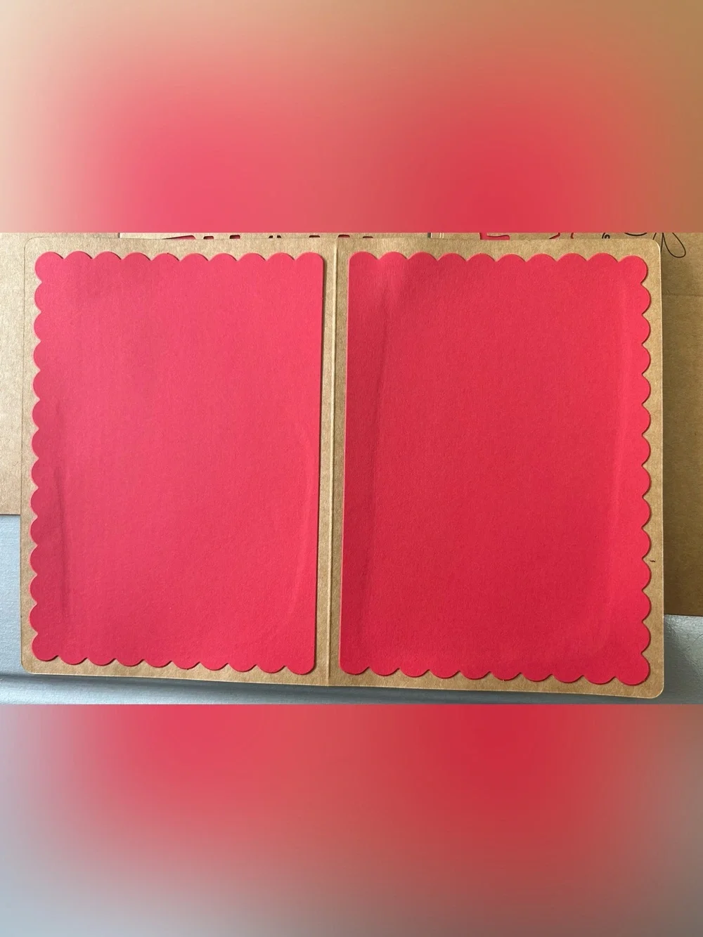 Thank You Teacher Card Set with Red Accents with heart stickers/envelopes